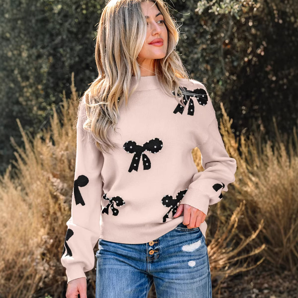 Bunte Blumen-Strickpullover