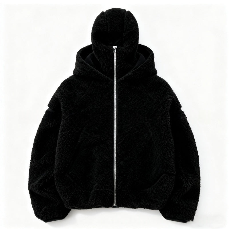 Gefütterter Kapuzen-Cardigan aus Fleece
