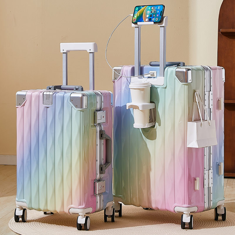 Aluminium-Koffer mit Rahmen, Becherhalter & USB