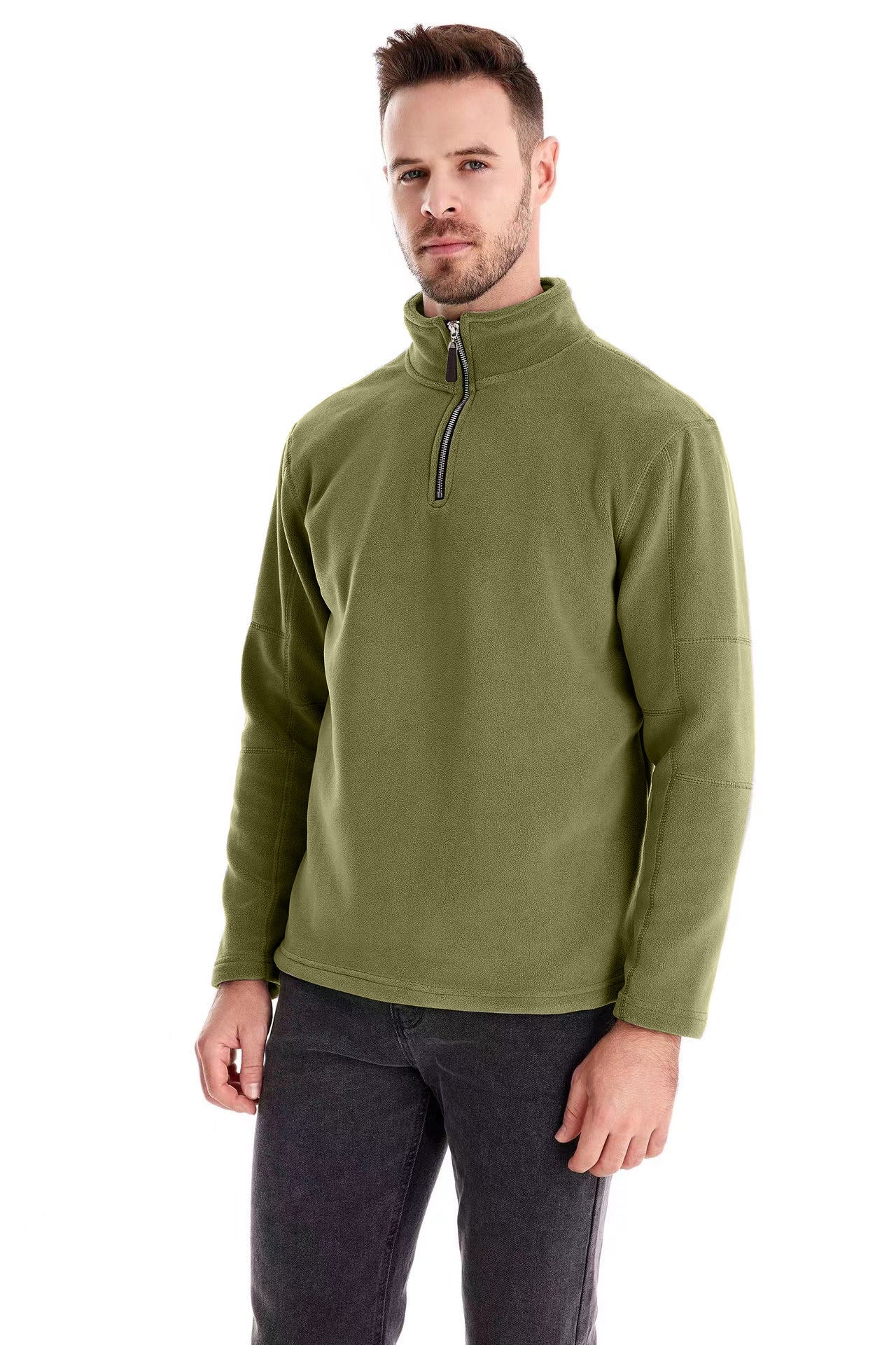 Herren Lammwoll-Pullover mit Stehkragen