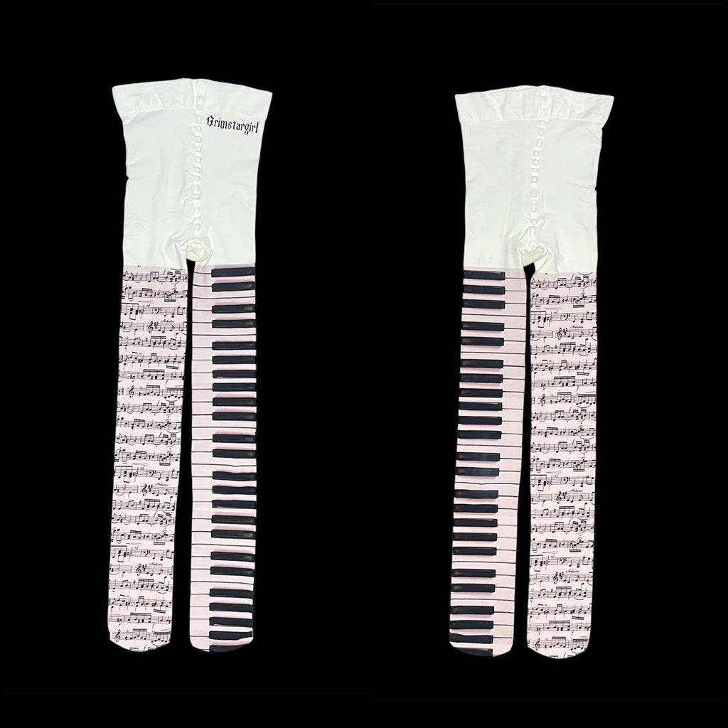 Overknee-Socken mit doppelseitigem Print