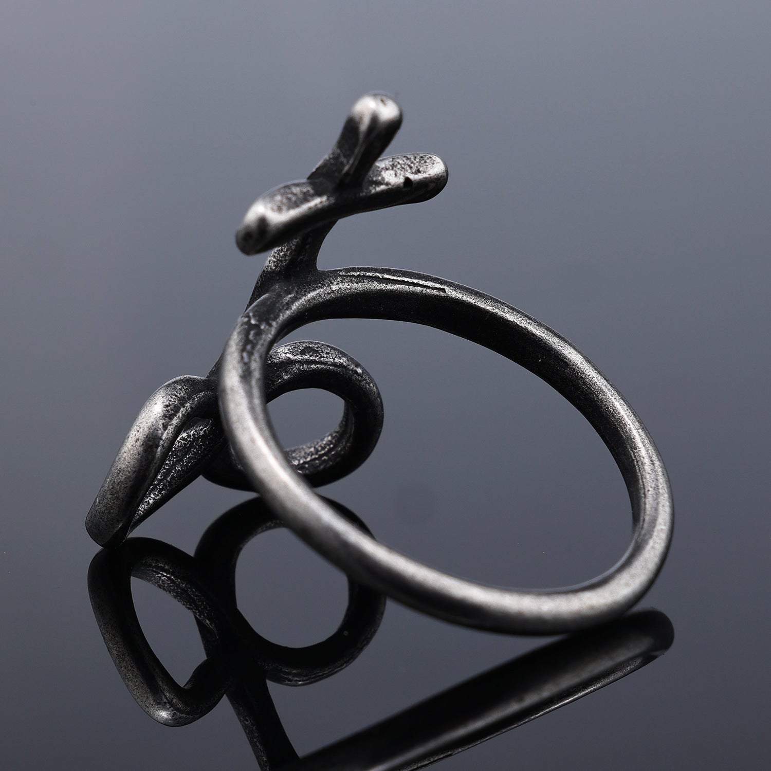 Retro Punk Gothic Ring aus Titanstahl