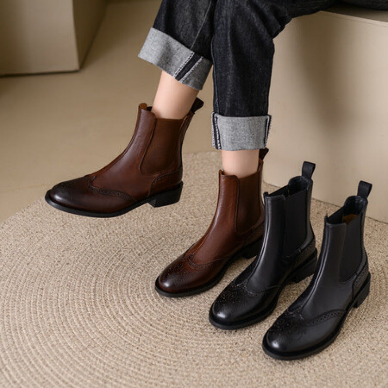 Elegante Stiefeletten aus Vollnarbenleder