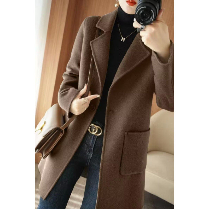 Mid-length Wollmantel Casual Chic