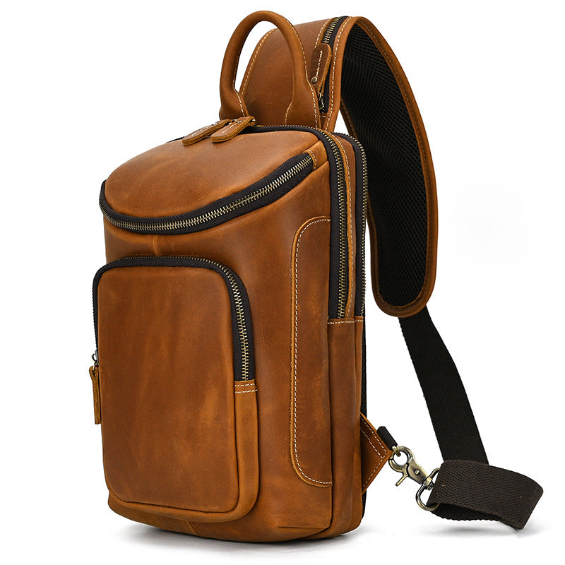 Herren Retro Umhängetasche aus Crazy Horse Leder
