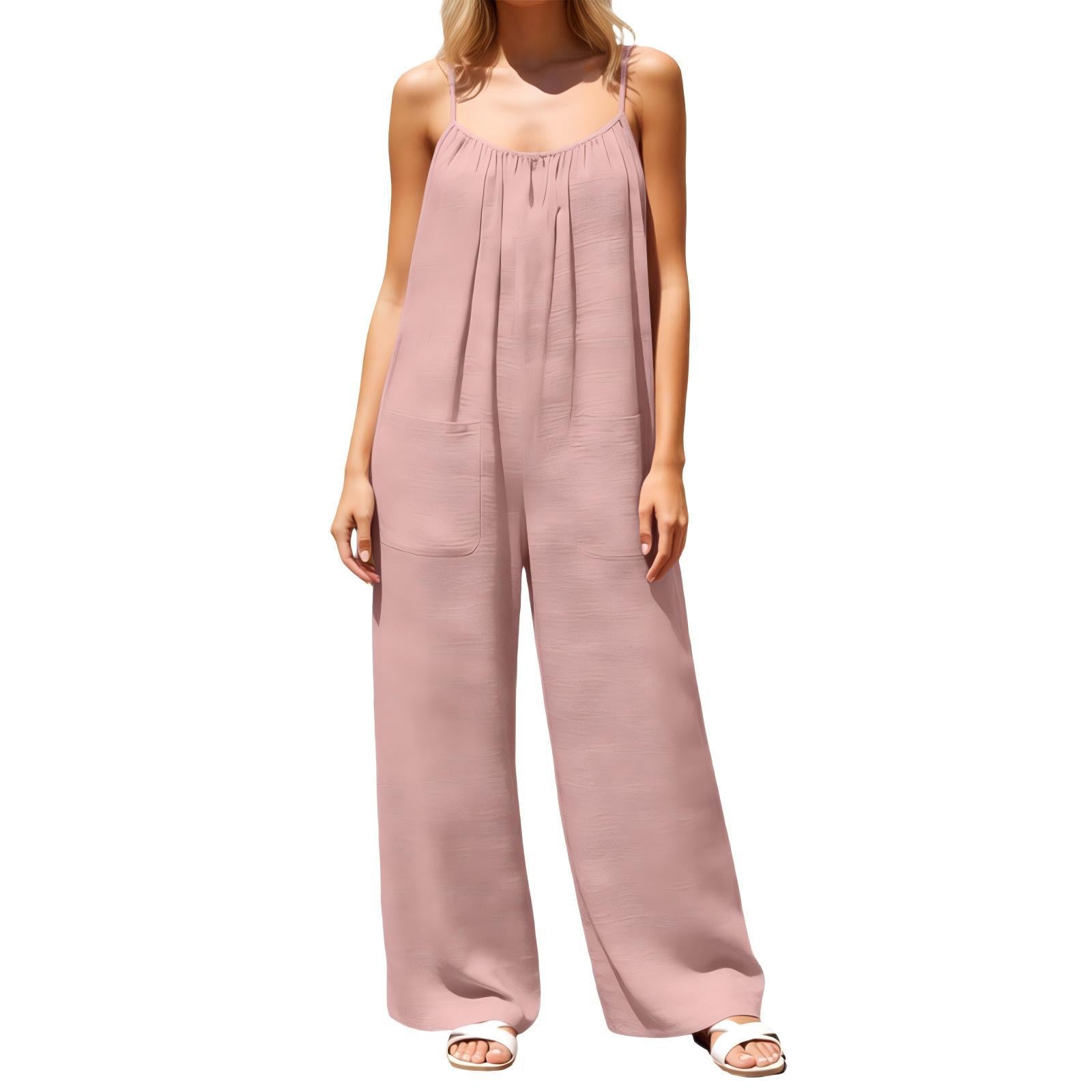 Eleganter ärmelloser Jumpsuit mit weitem Bein