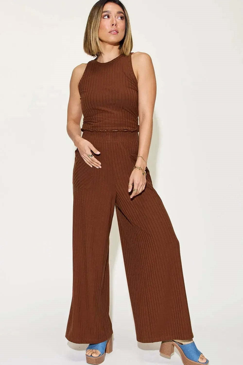 Elegantes 2-teiliges Set: Weste & weite Hose