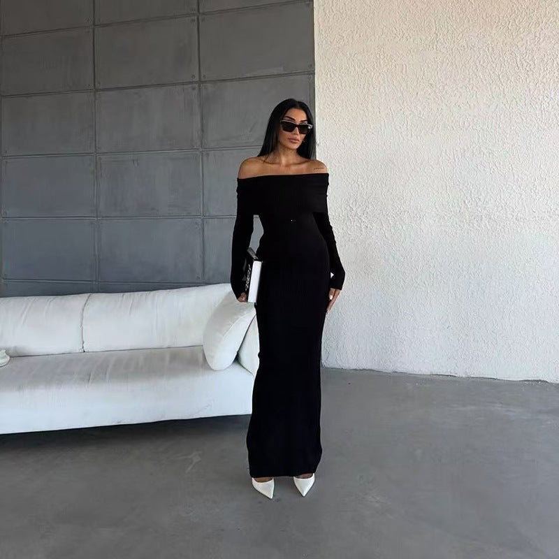 Schulterfreies Strickkleid gestreift – Bild 10 | LuxeStyle