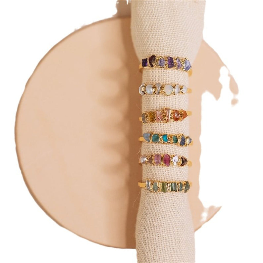 Muttertags-Ring mit Rohstein
