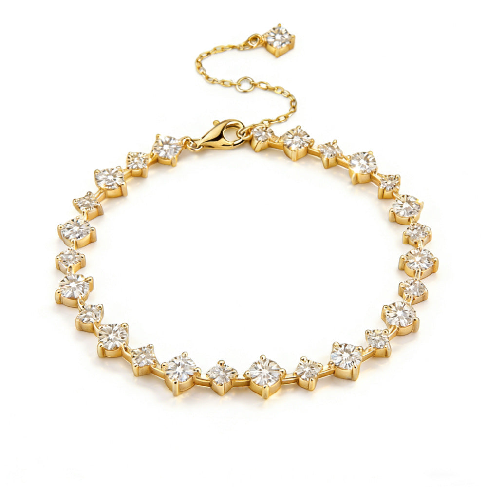 Minimalistisches 925 Silber Moissanit Armband