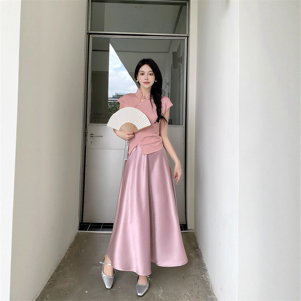 Eleganter Satin-Midi-Rock für Damen