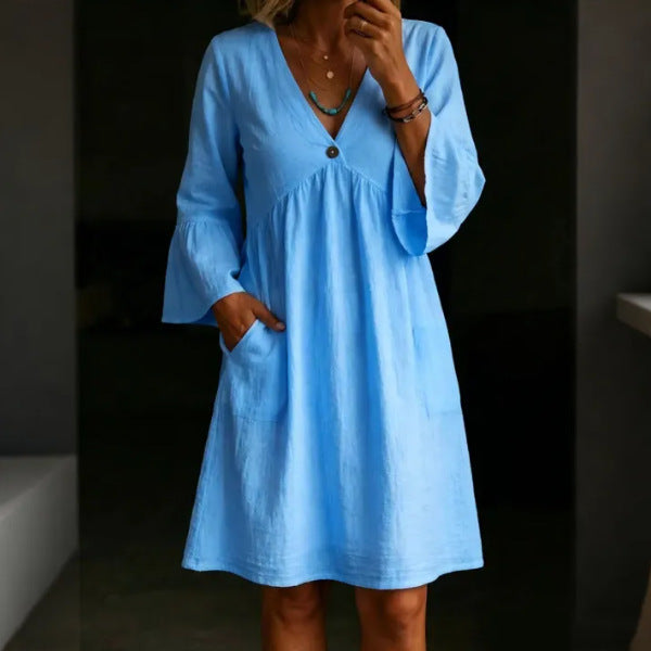 Lässiges Vintage-Kleid mit ausgestellten Ärmeln – Bild 6 | LuxeStyle