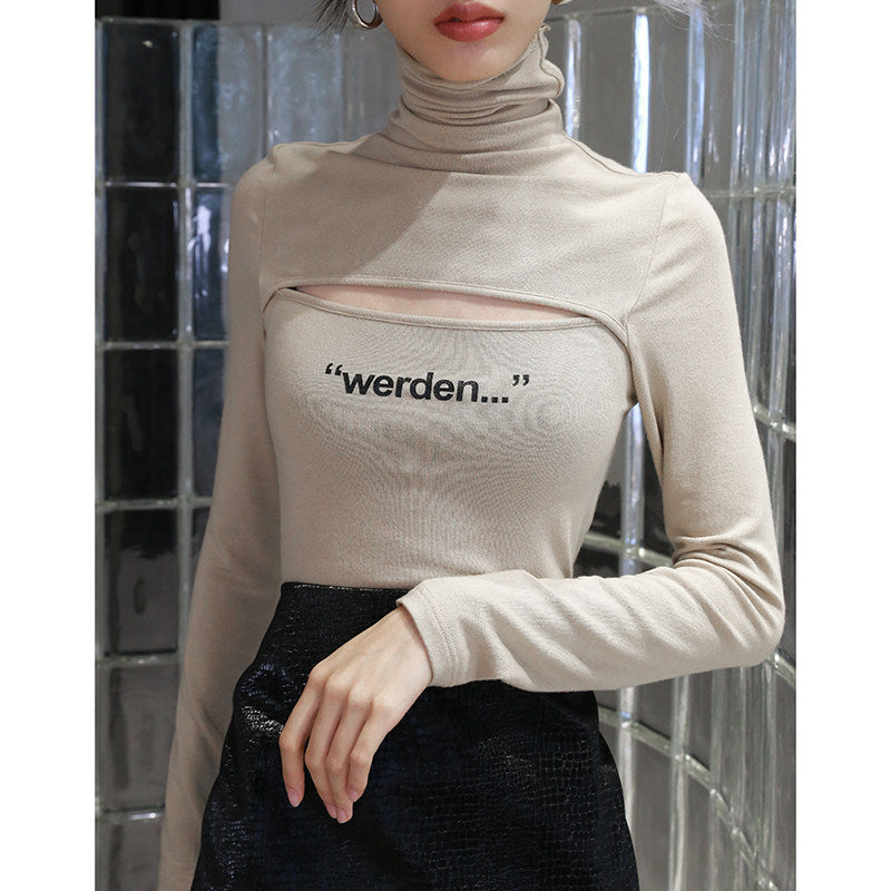 Slim-Fit Langarmshirt mit Schriftzug