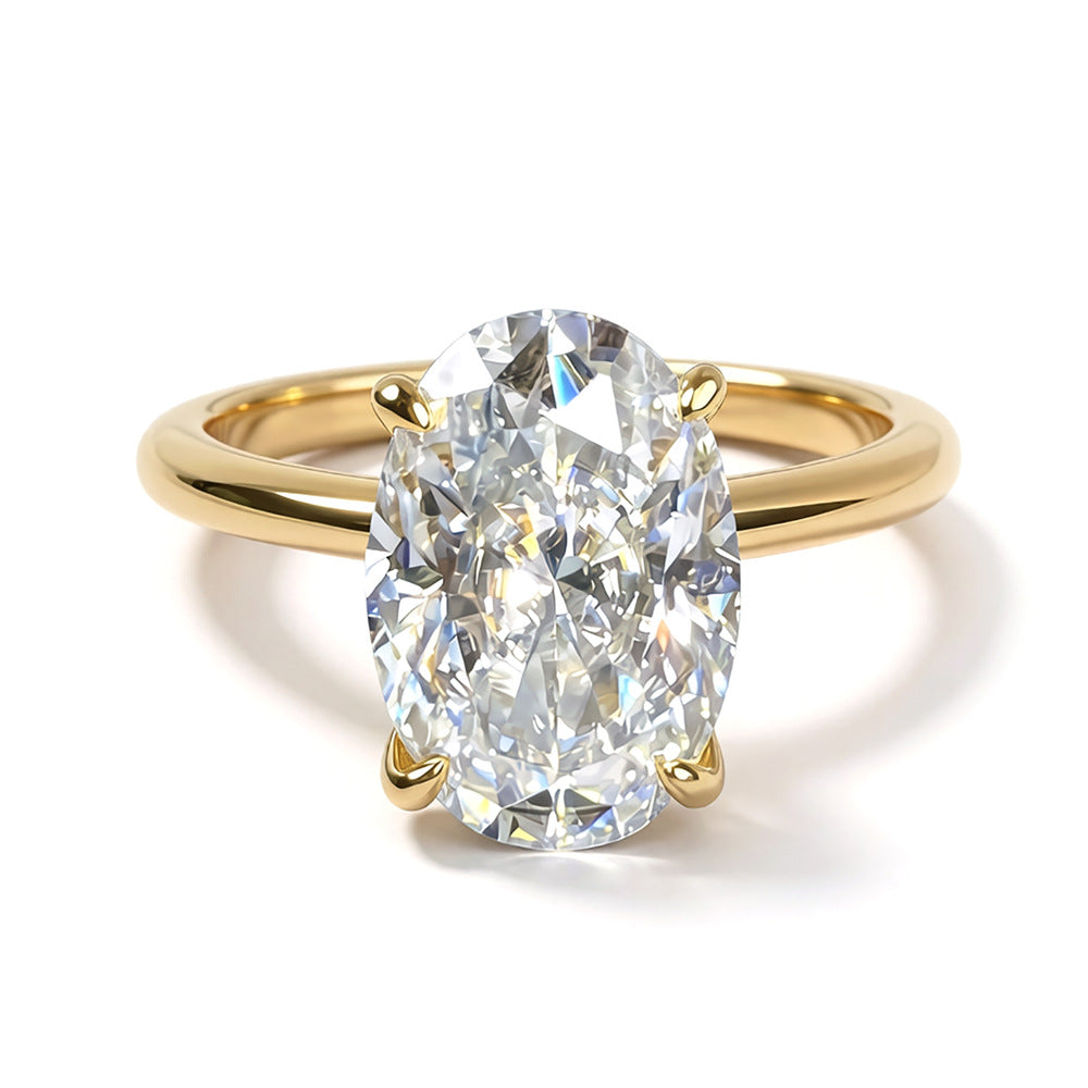 Ovaler Moissanit-Ring, S925 Silber, 18K Vergoldung – Bild 5 | LuxeStyle