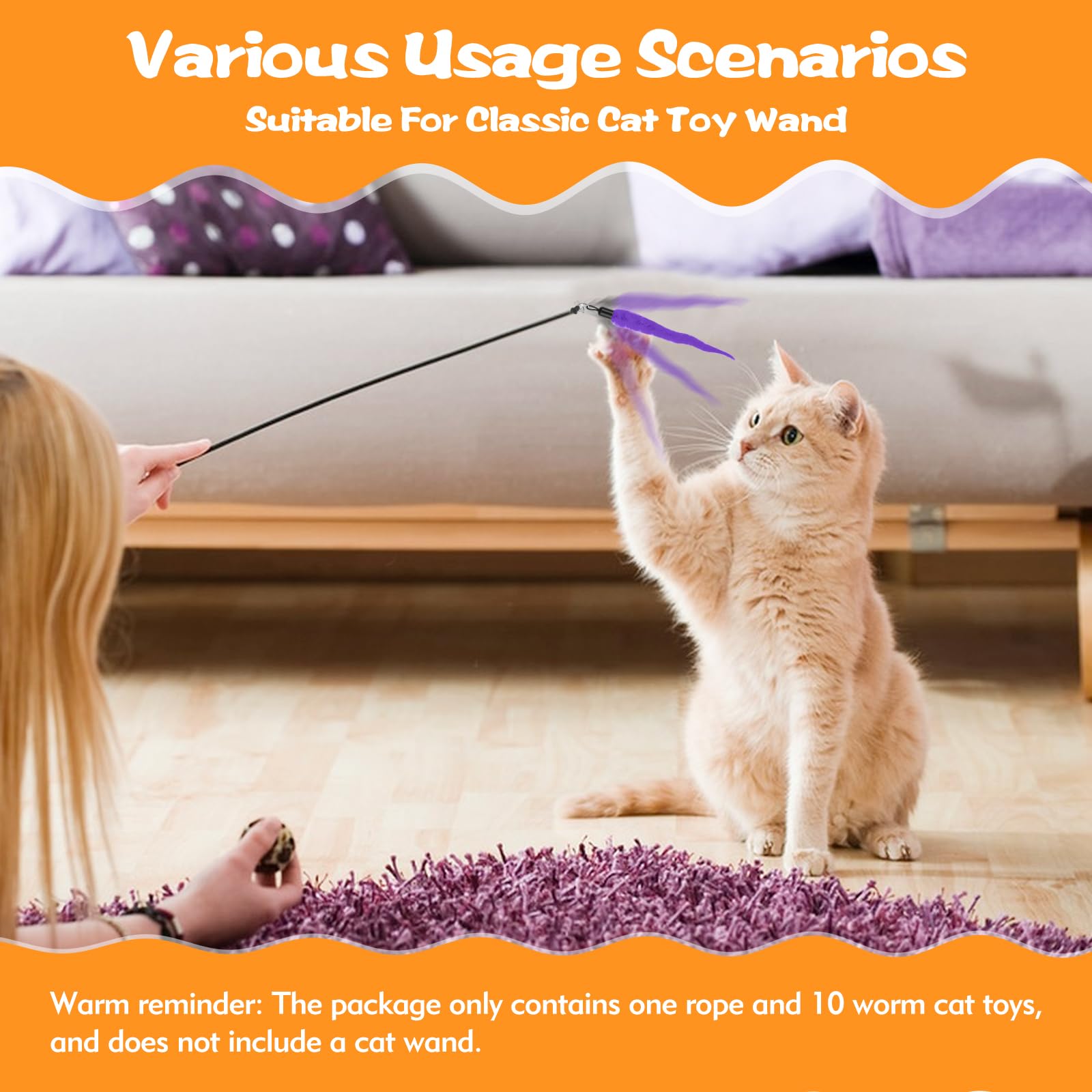 Wurm-Spielzeug-Set für Katzen