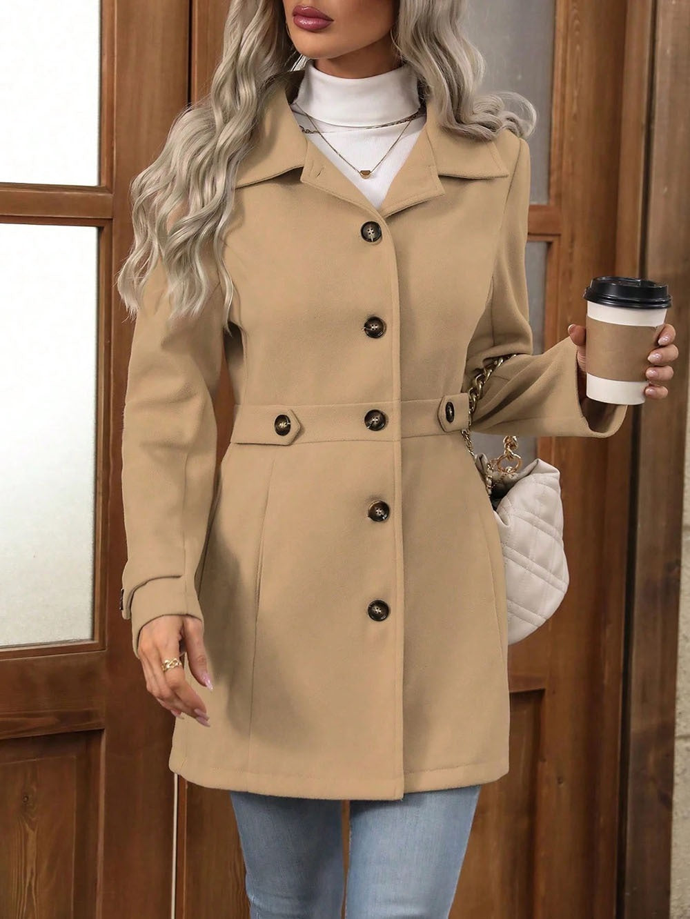 Eleganter Wollmischmantel für Damen