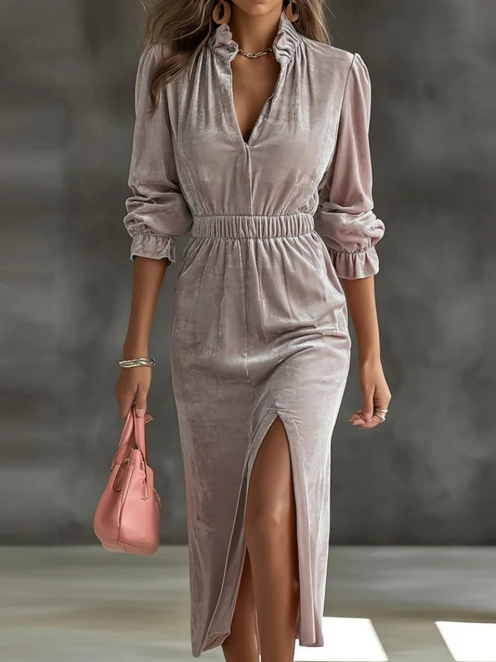 Langarm-Kleid mit Spalt