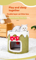 Doppellagiges Katzenbett mit Kletterrahmen