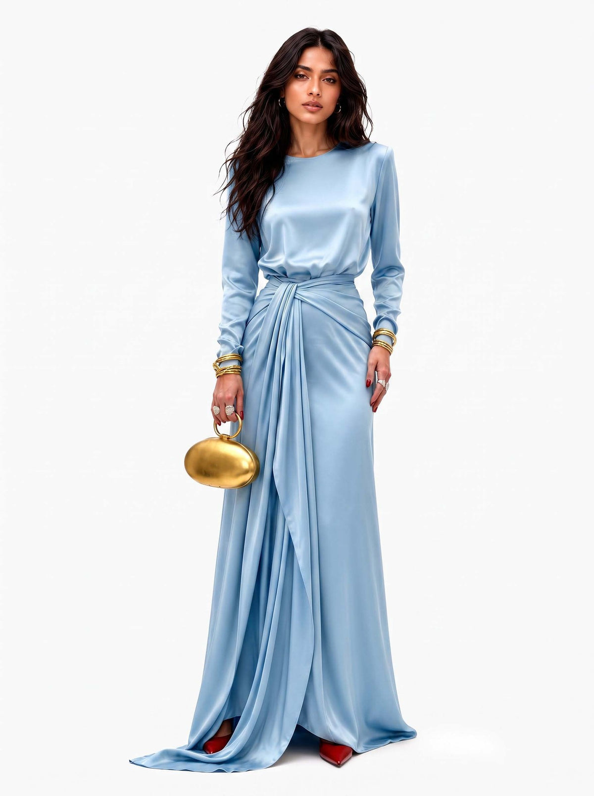 Langärmliges Damenkleid mit Kordelzug, japanischer Stil – Bild 4 | LuxeStyle
