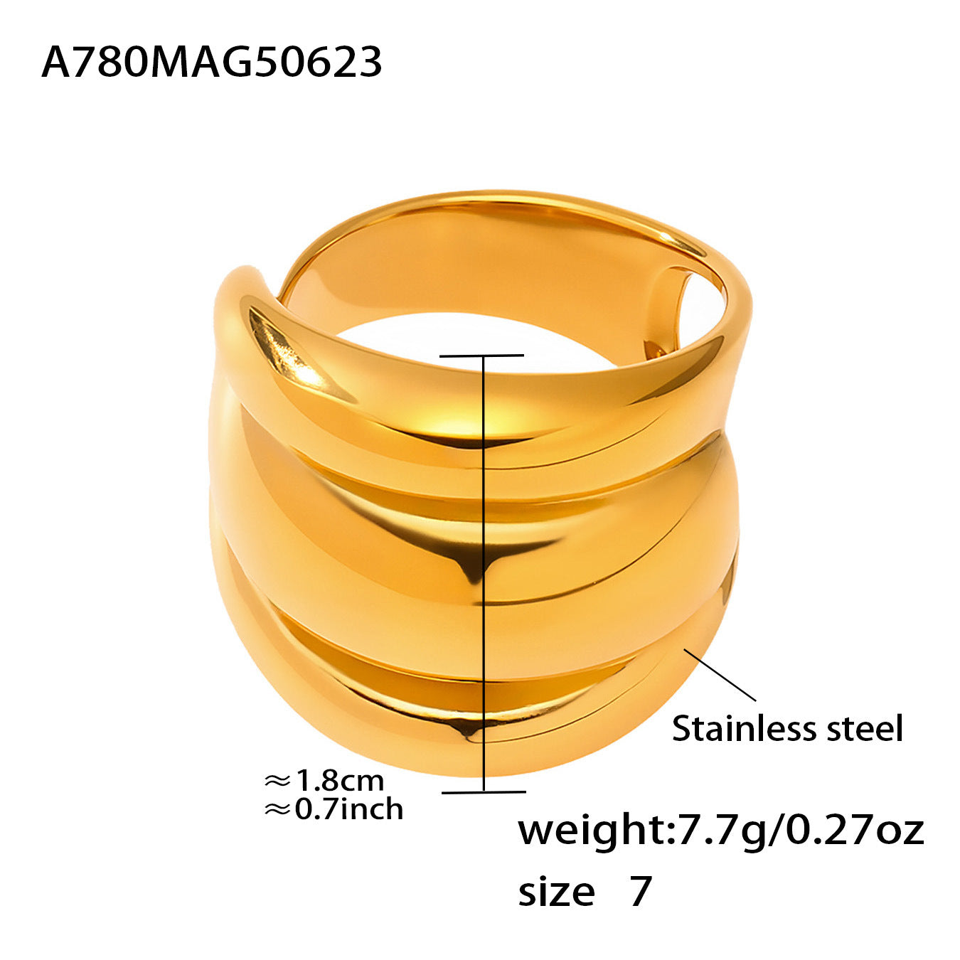 Exzentrisch Geometrischer Damenring