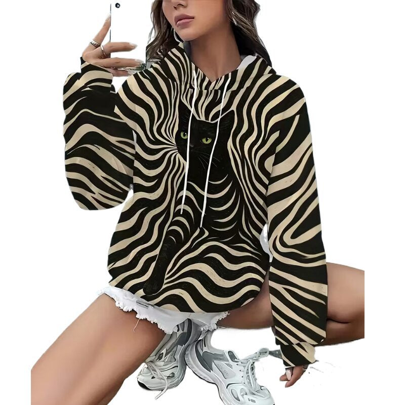 Damen Kapuzenpullover mit Zebra-Print – Bild 11 | LuxeStyle