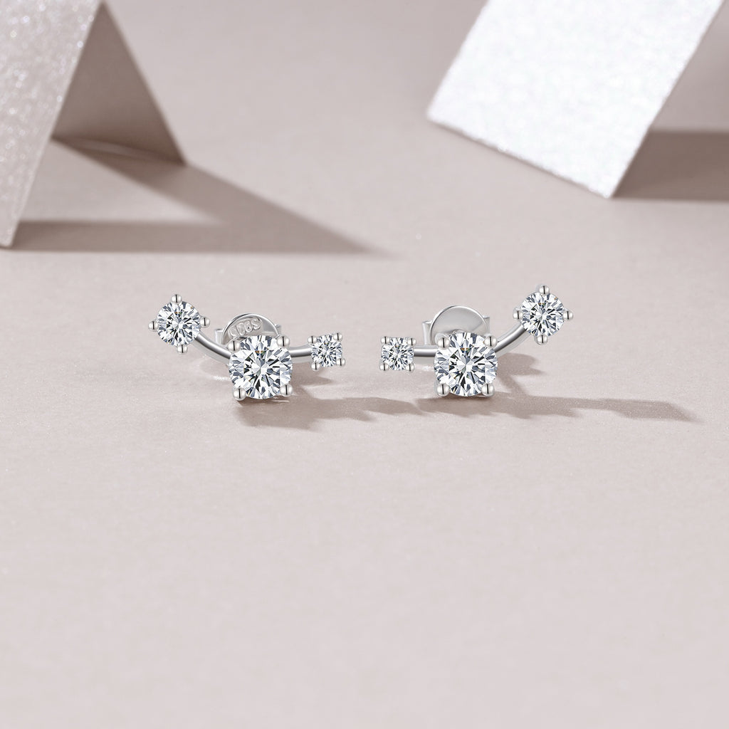 Moissanit-Ohrstecker «Bogen» 0,5 ct · 925 Silber