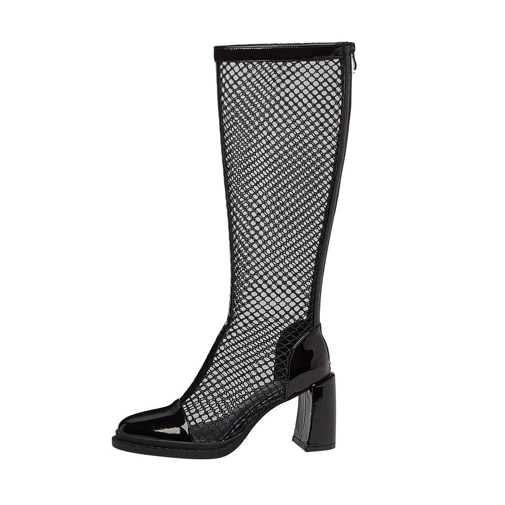 Schwarze High-Heel-Boots mit Rückenschnalle – Bild 3 | LuxeStyle