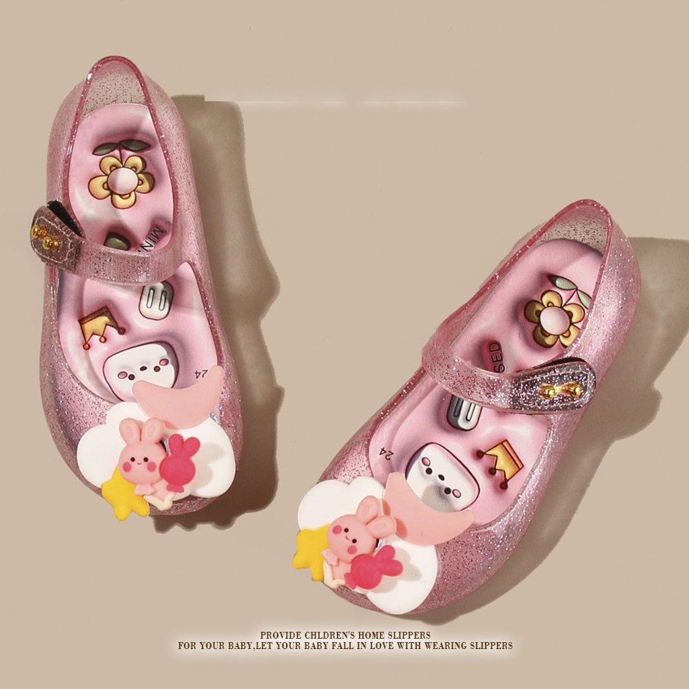 Glitzer-Sandalen mit Klett