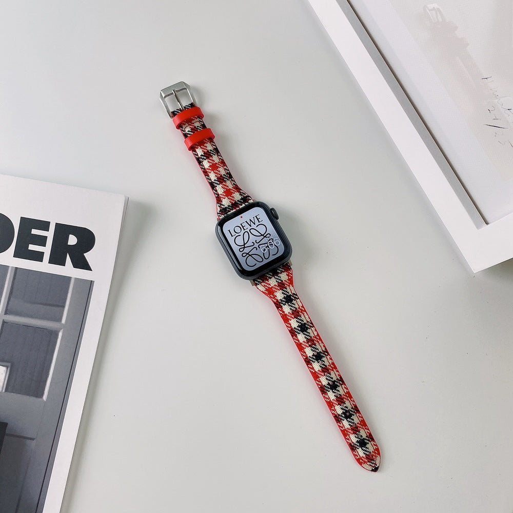 Uhrenarmband aus Leder mit Hahnentrittmuster – Bild 3 | LuxeStyle