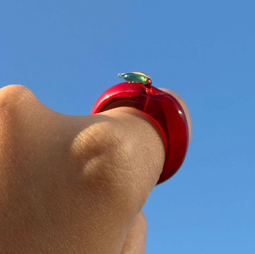 Glaskunst Ring mit Früchtemuster