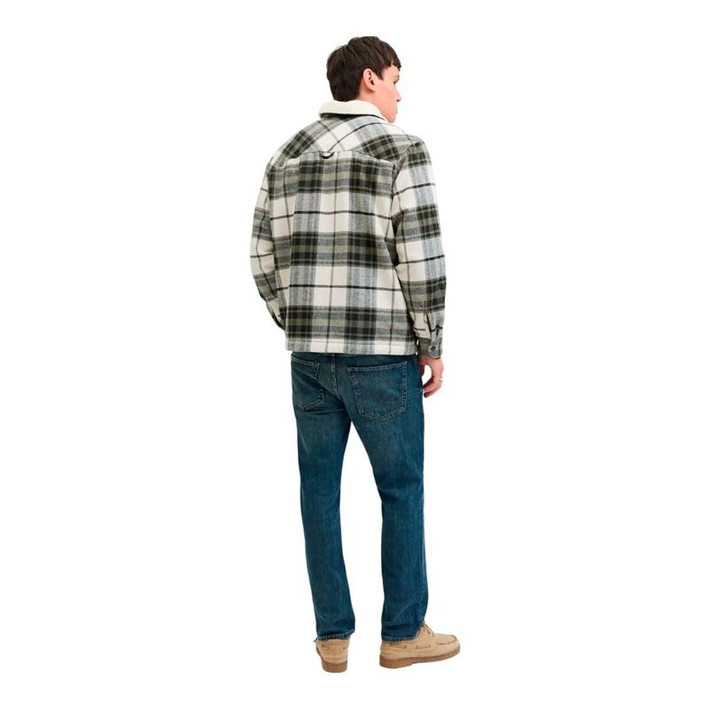Herren Langarm-Hemd Jack & Jones Jjzac Teddy Overshirt Ls Olive