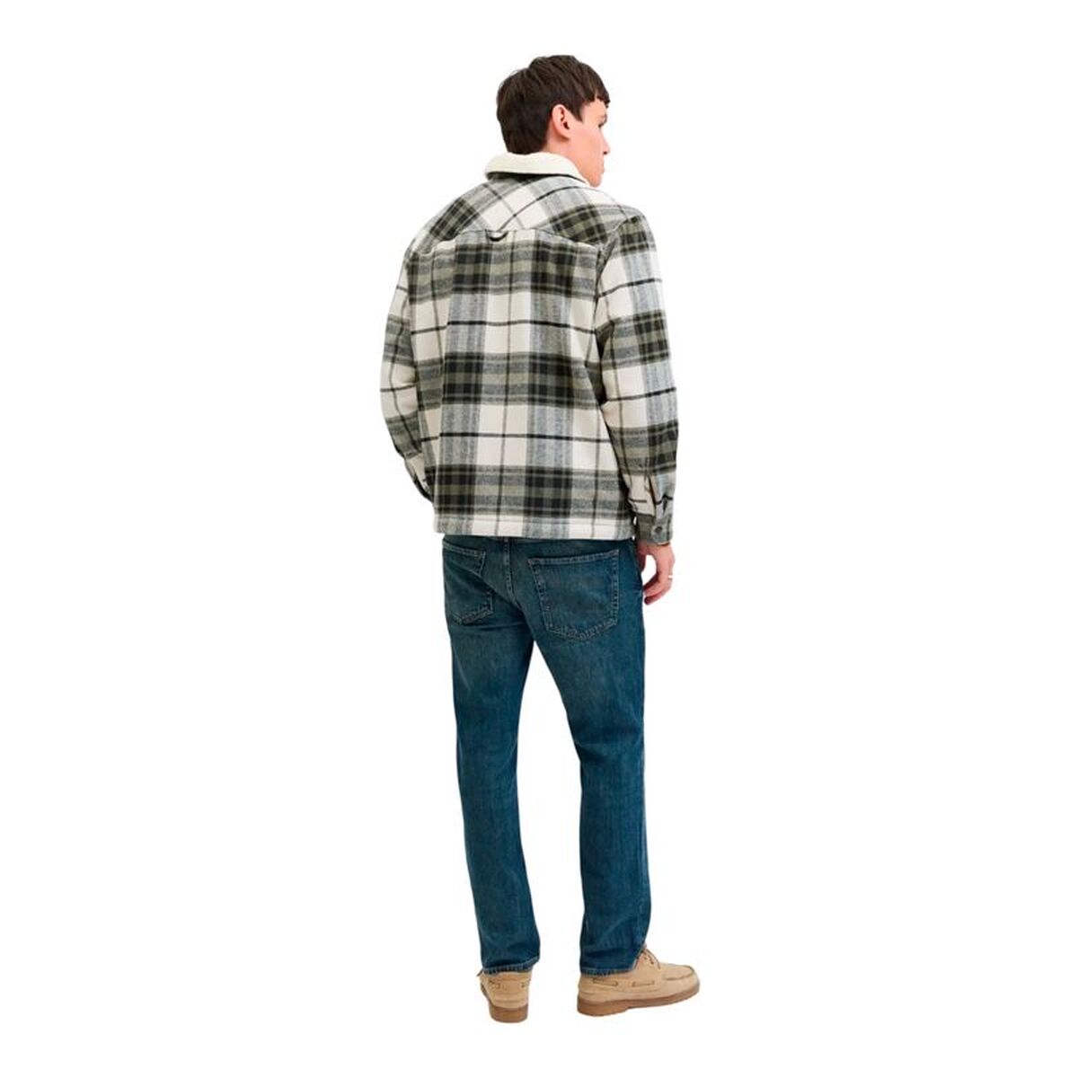 Herren Langarm-Hemd Jack & Jones Jjzac Teddy Overshirt Ls Olive