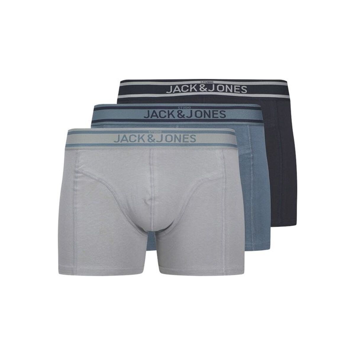 Herren-Boxershorts Jack & Jones Jacjohn Solid 3 Pack Grau 3 Stücke