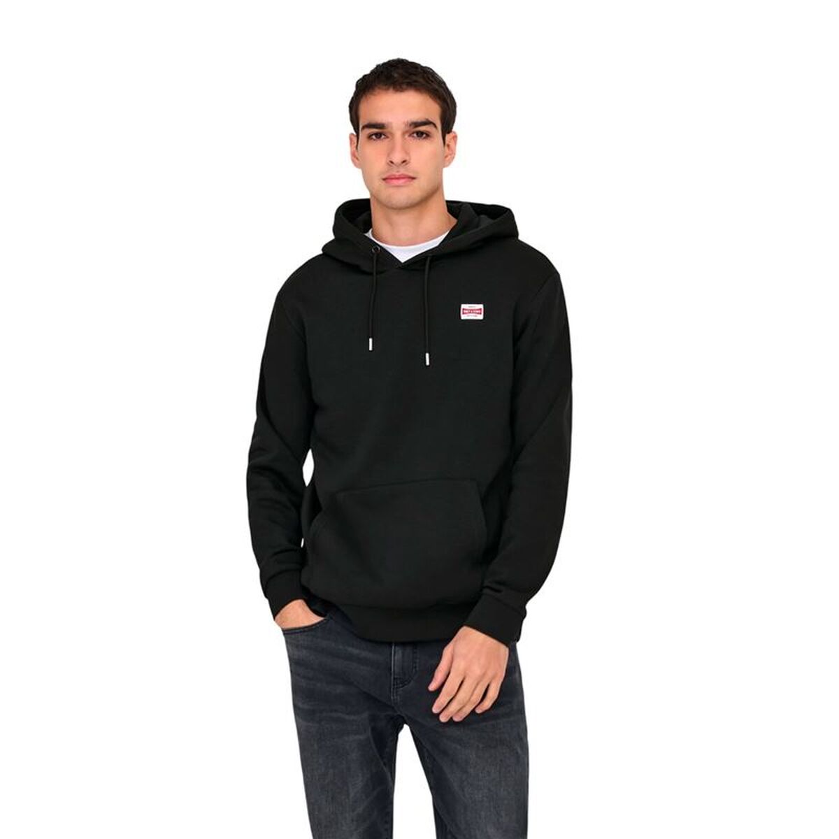 Herren Sweater mit Kapuze Only & Sons Onsdawson Reg Hoodie Vd Schwarz