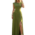Elegantes, plissiertes Abendkleid mit Taillengürtel – Bild 1 | LuxeStyle