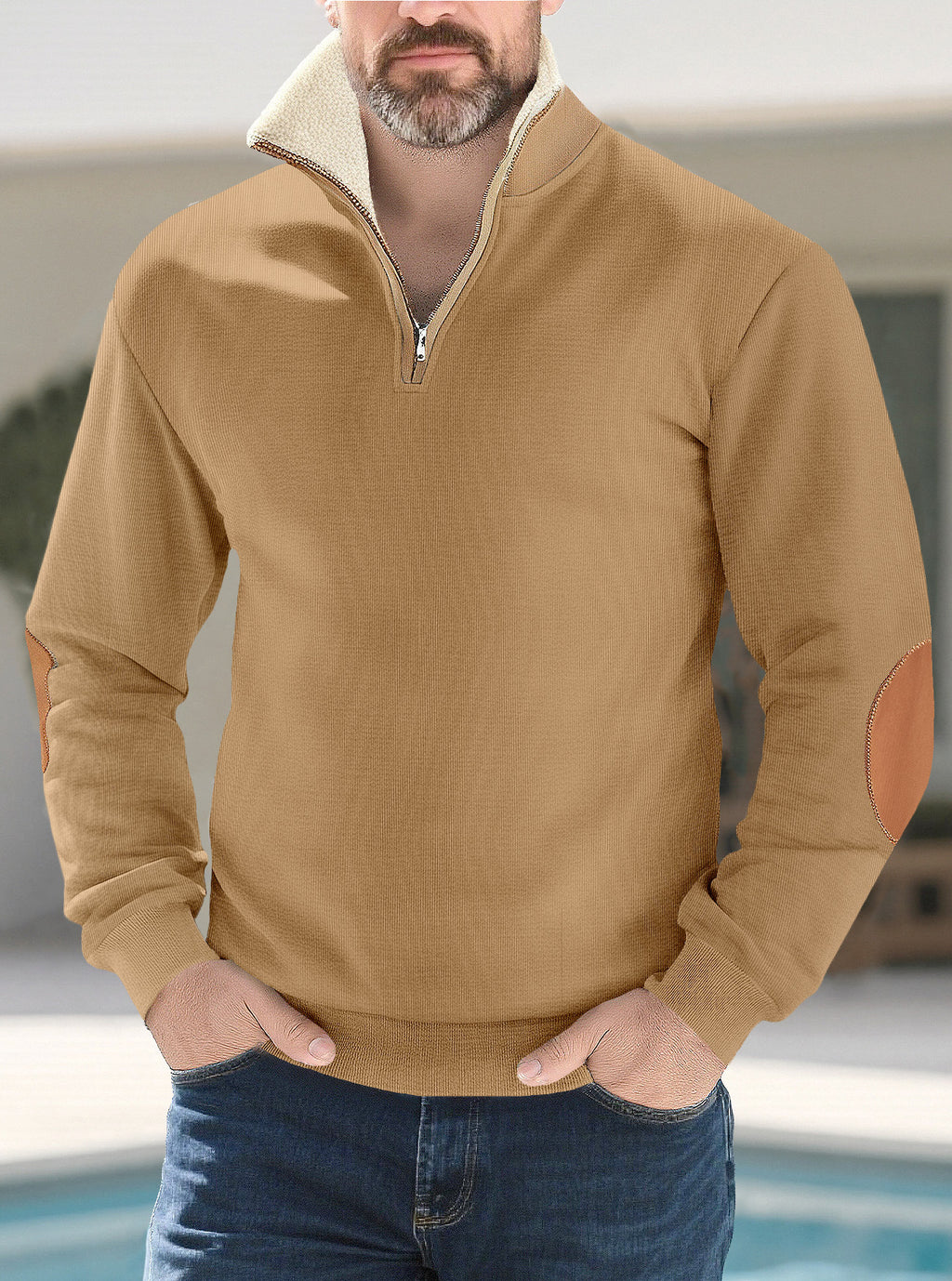 Herren-Langarmshirt mit halber Knopfleiste – Bild 8 | LuxeStyle