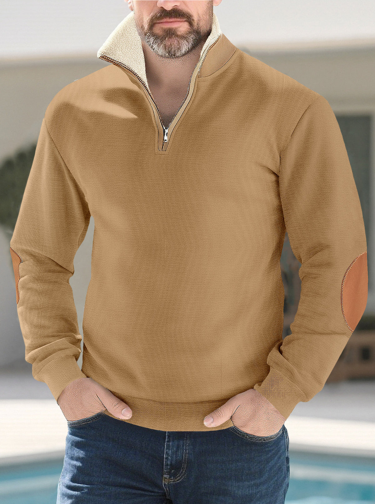 Herren-Langarmshirt mit halber Knopfleiste – Bild 8 | LuxeStyle