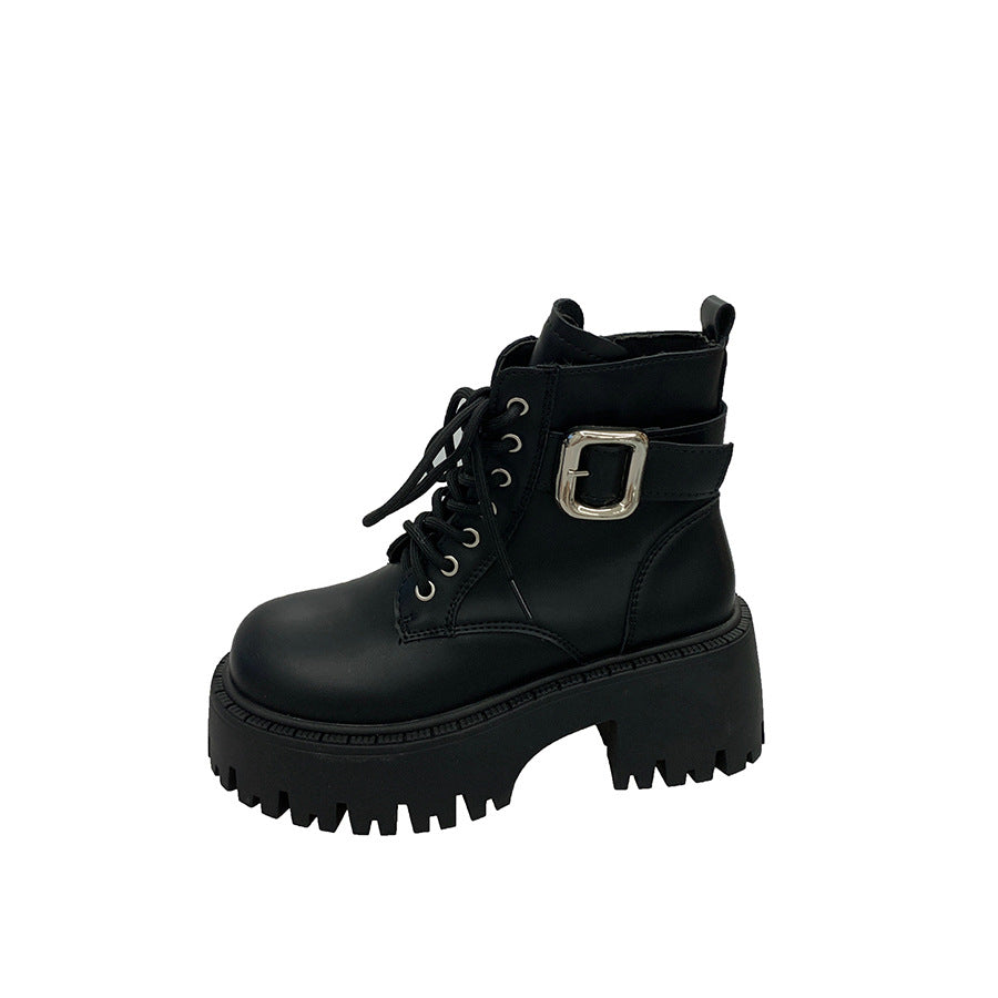 Damen Stiefel mit Schnürung und Plateau