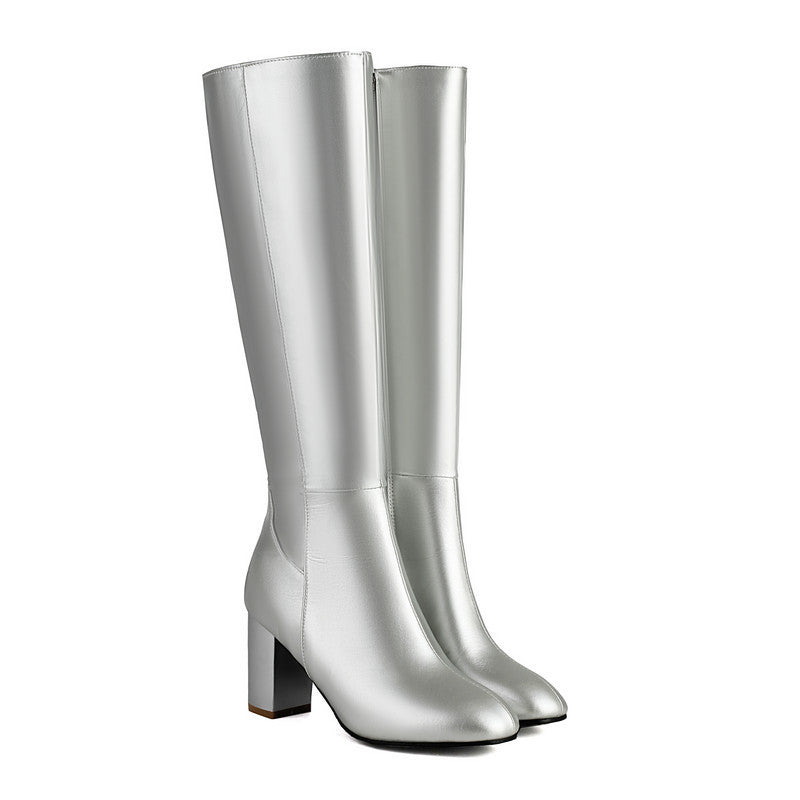 Overknee-Stiefel mit hohem Chunky-Absatz – Bild 8 | LuxeStyle