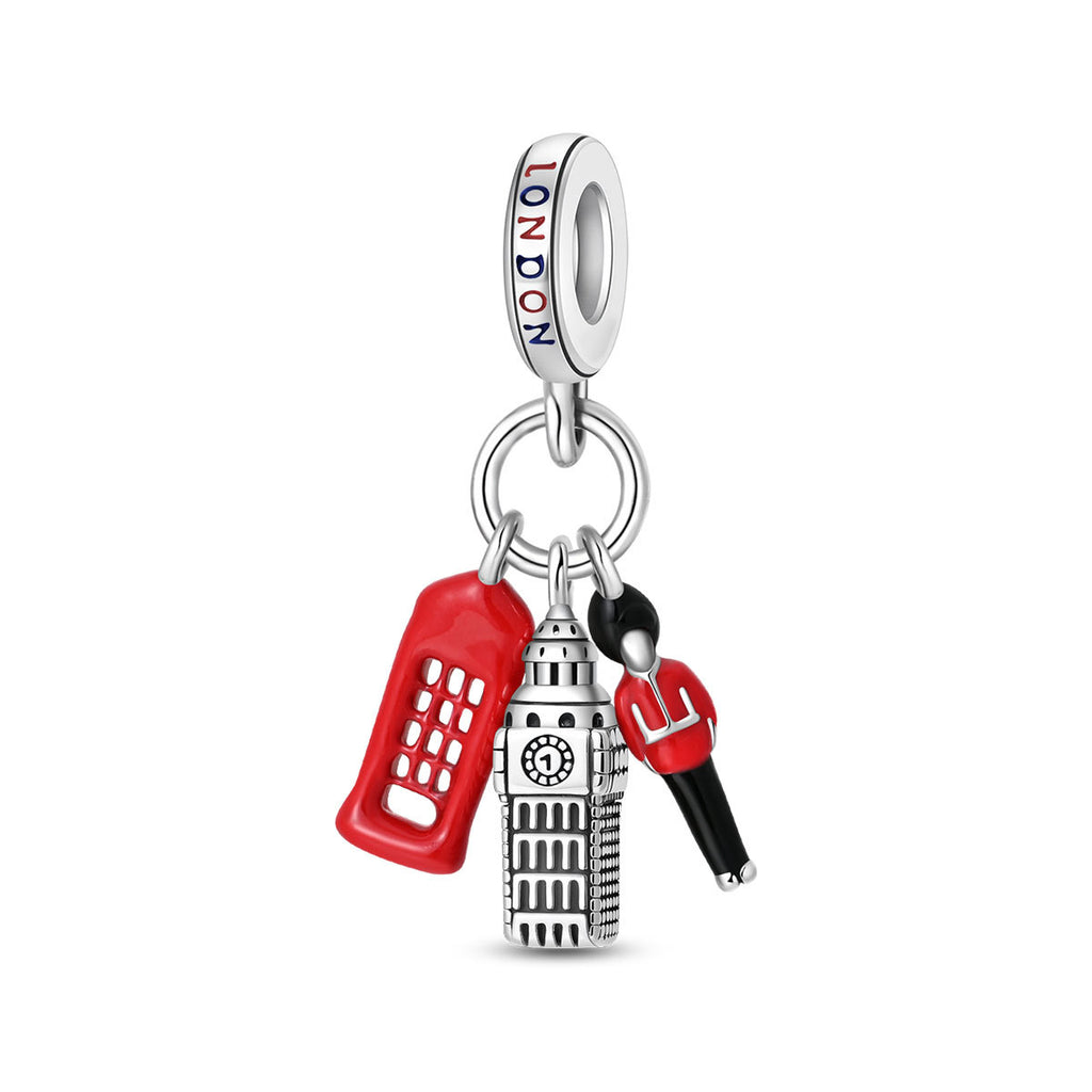 London Big Ben Charm, versilbert