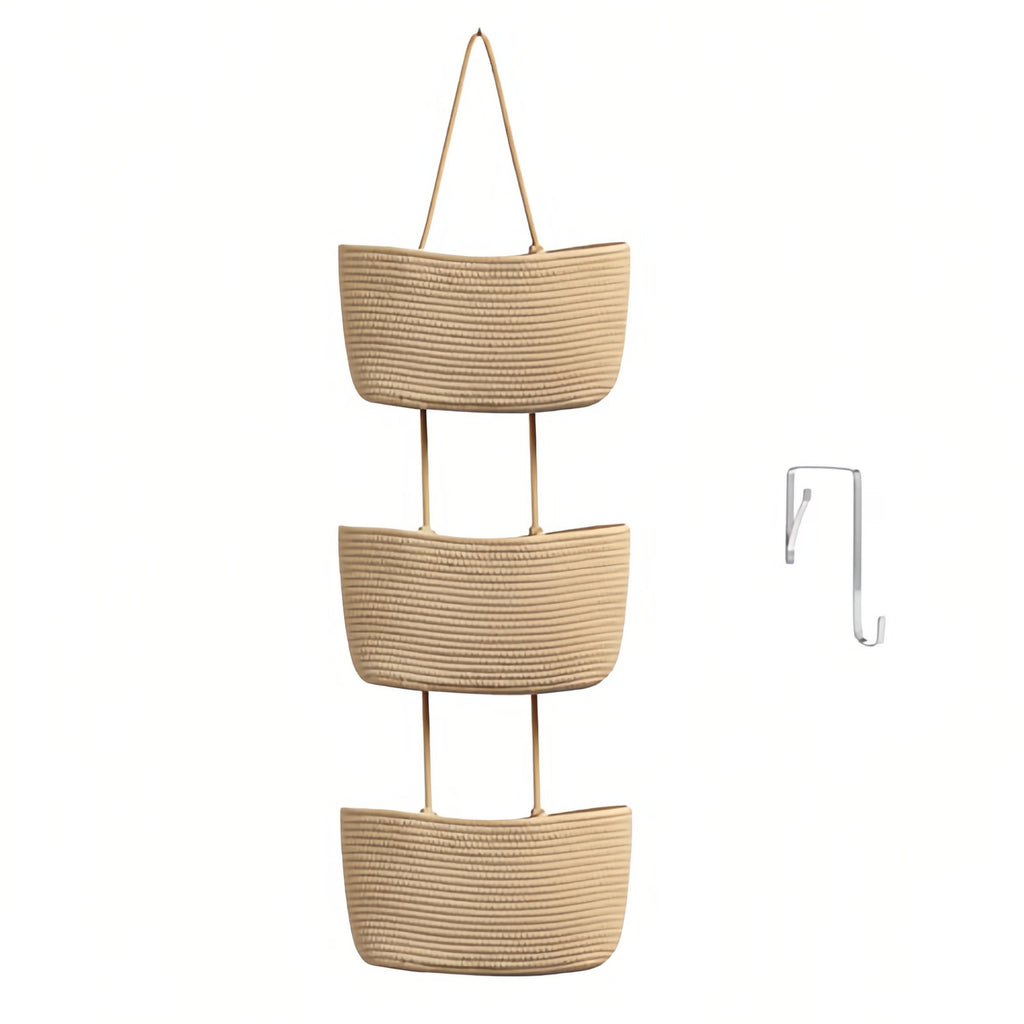 Wandkorb aus Baumwollseil – Mehrschicht-Organizer – Bild 2 | LuxeStyle