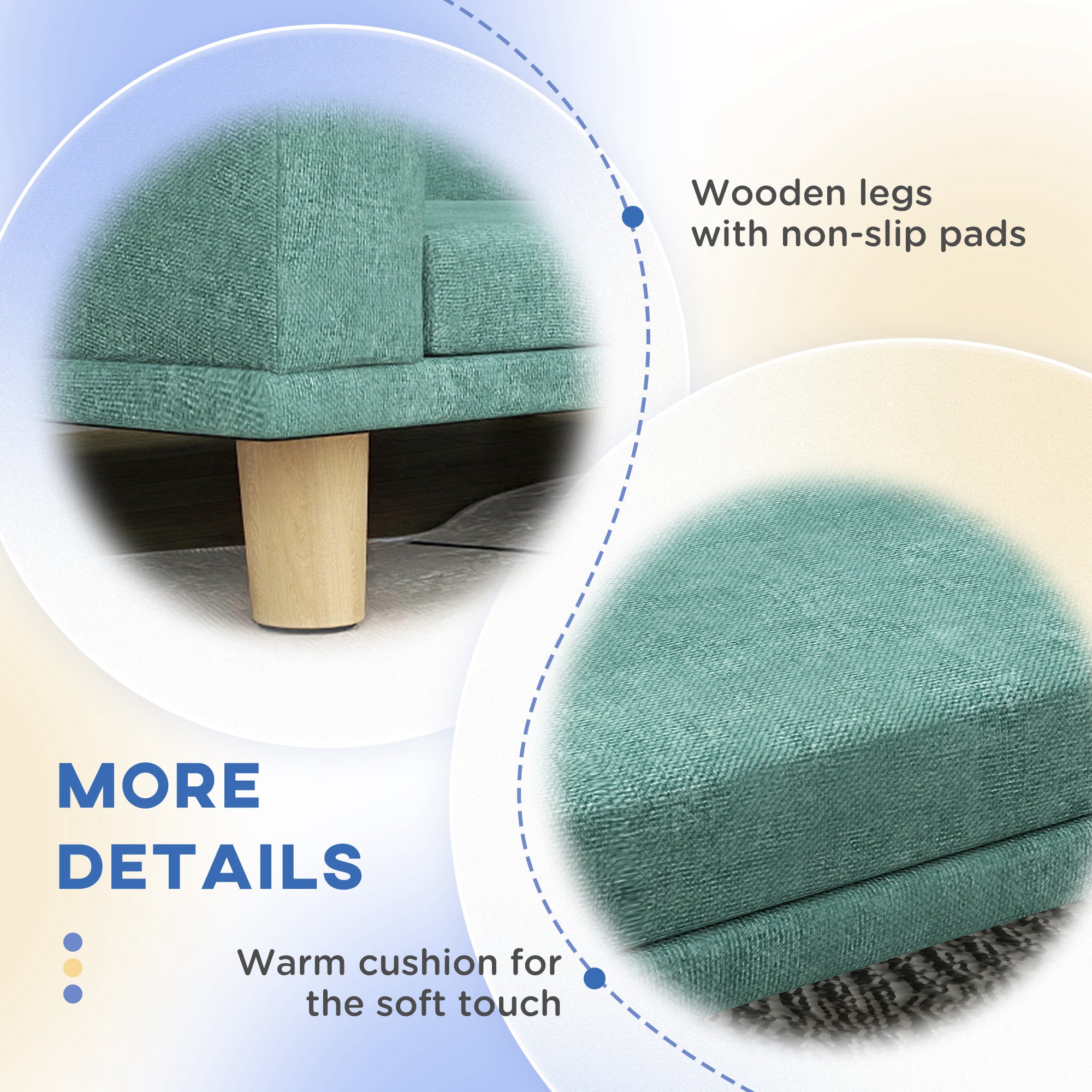 Hundesofa-Bett mit waschbarem Kissen für grosse Hunde & Katzen, grün