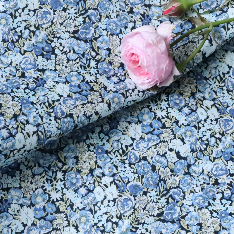 Bedruckter Baumwollstoff: Kleine Blaue Rose – Bild 6 | LuxeStyle