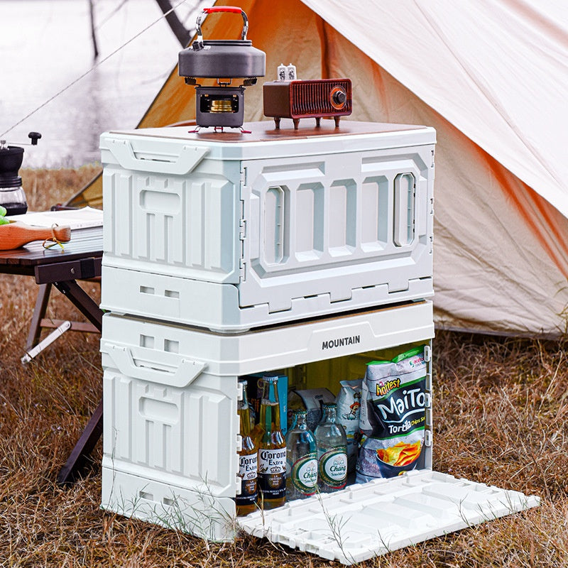 Faltbare Outdoor-Box mit Holzdeckel