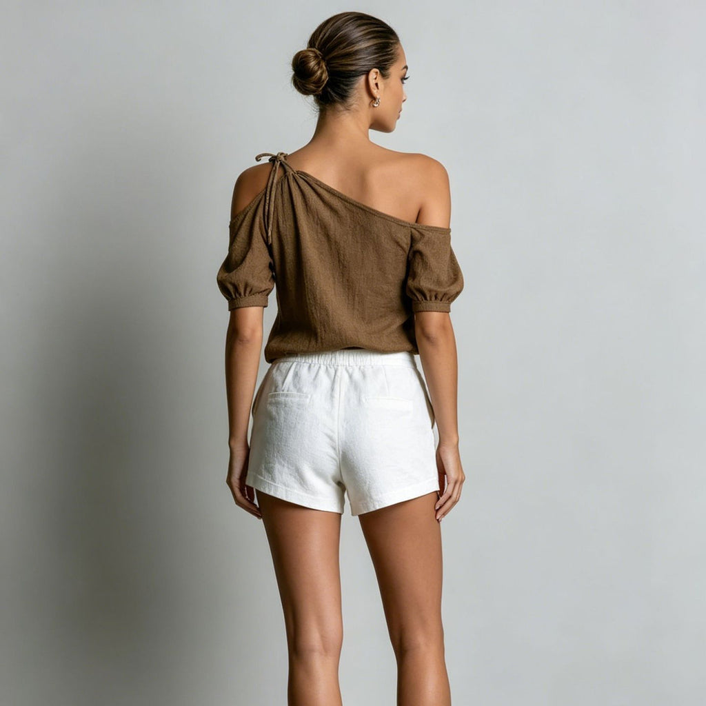 Off-Shoulder Kurzarm-Top für Damen – Bild 8 | LuxeStyle