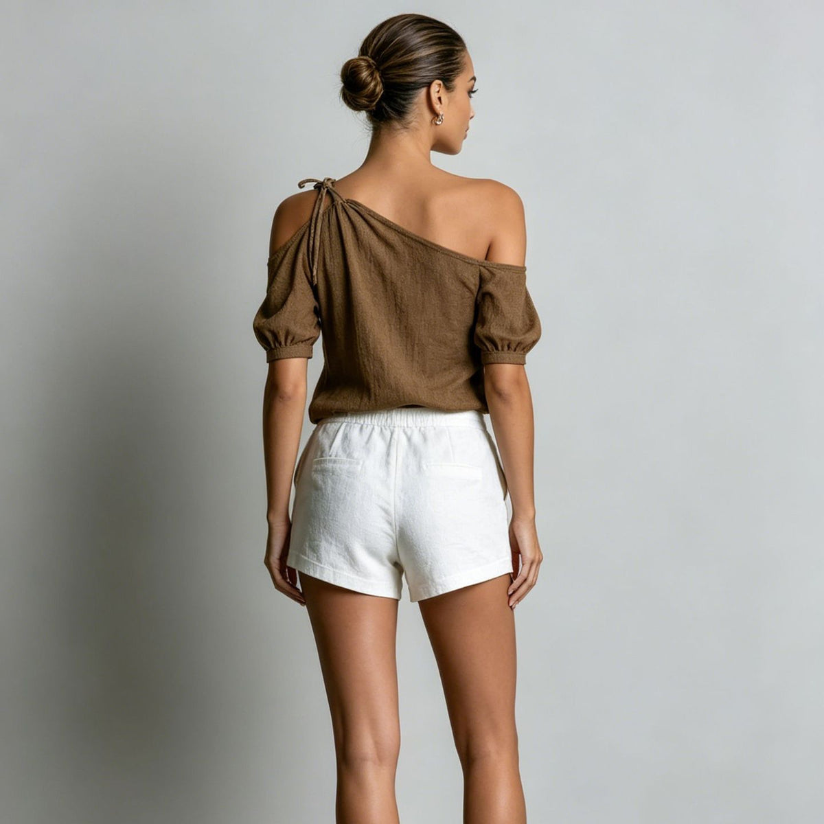 Off-Shoulder Kurzarm-Top für Damen – Bild 8 | LuxeStyle