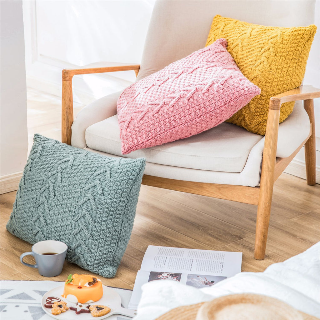 Grobes Strick-Kissenbezug aus Wolle – Bild 6 | LuxeStyle