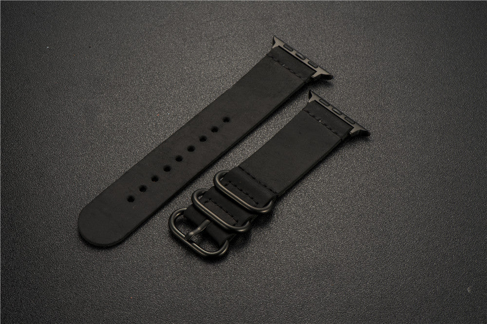 Uhrenarmband aus Nubukleder mit Drei-Ring-Schnalle – Bild 2 | LuxeStyle
