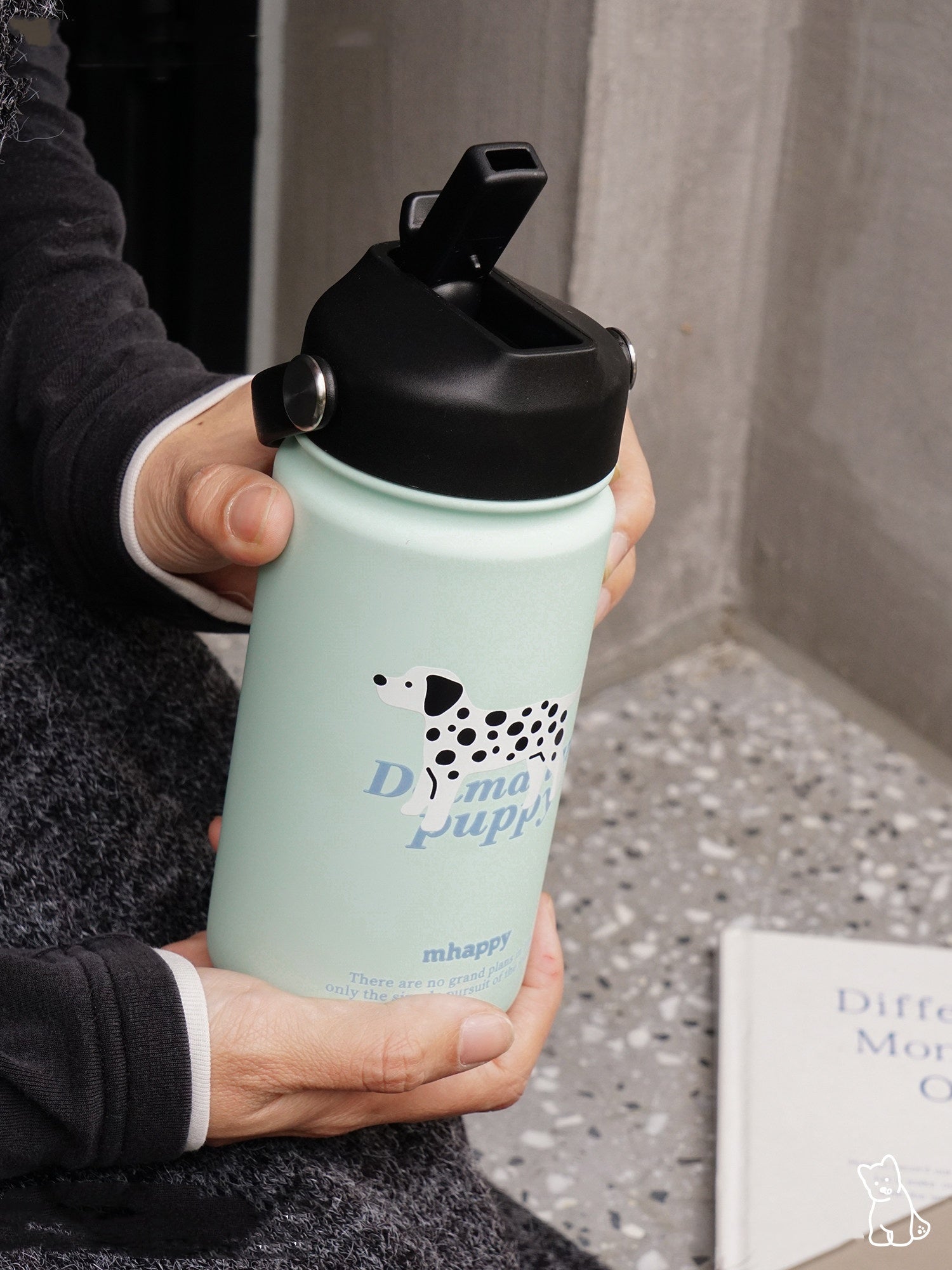 Spotted Puppy Isolierbecher mit Strohhalm