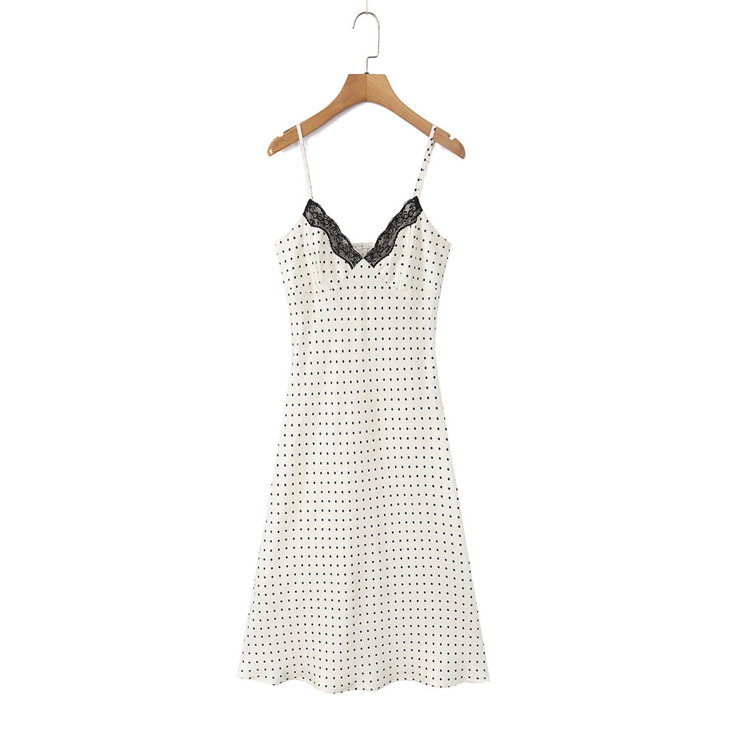 Spaghettiträger-Kleid mit Polka Dots